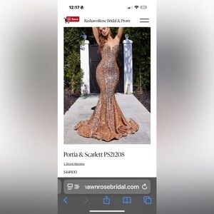 Portia and Scarlett Gold Sequin Prom Dress